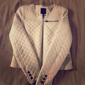 White bomber Jacket from the Limited.